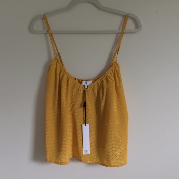 NSR Tops - NSR Nordstrom Lisa Satin Dot Blouse Tee Tank Top